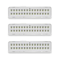 Kit com 3 Luz Emergência Bateria Lítio 30 Leds 2W Biv Elgin