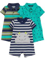 Kit com 3 Macacões para Bebê Menino Simple Joys 12 Meses Kit com 3 Macacões para Bebê Menino Simple Joys 12 Meses