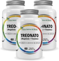 Kit Com 3 - Magnésio Treonato 60 Capsulas de 600mg Flora Nativa do Brasil Kit Com 3 - Magnésio Treonato 60 Capsulas de 600mg Flora Nativa do Brasil