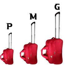 Kit com 3 mala bolsa de rodinha resistente vermelho