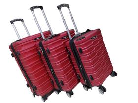 kit com 3 Malas P,M,G 32,23,10 kg Fibra , giratoria e expanssor