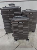 kit com 3 Malas P,M,G 32,23,10 kg Fibra , giratoria e expanssor