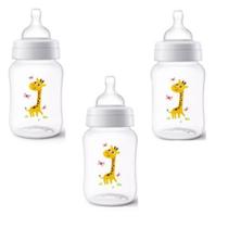 Kit com 3 Mamadeiras Classica Girafa 260ML Philips AVENT SCF821/12