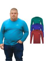 Kit Com 3 Manga Longa Plus Size Uv Masculina Cores Sortidas Kit Com 3 Manga Longa Plus Size Uv Masculina Cores Sortidas