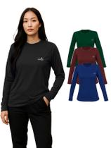 Kit Com 3 Manga Longa Proteção Uv Feminina Cores Sortidas Kit Com 3 Manga Longa Proteção Uv Feminina Cores Sortidas