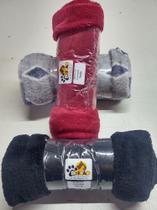 Kit com 3 manta, cobertor de pelúcia cão e gato 60x80cm