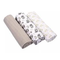 Kit Com 3 Manta Cueiro Elefante 80x80cm Minasrey Kit Com 3 Manta Cueiro Elefante 80x80cm Minasrey