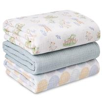 Kit com 3 Mantas de Musselina para Bebê LYRICHOM 97x102 cm