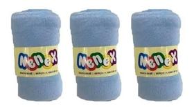 Kit Com 3 Mantas Infantil Macia Azul - Nenex Kit Com 3 Mantas Infantil Macia Azul - Nenex
