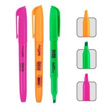 Kit Com 3 Marca Texto Cores Mescladas Para Uso Diário Anotações e Organização Colorido