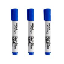 Kit com 3 Marcador Piloto Recarregável para Quadro Branco Jocar Office Azul Preto e Vermelho