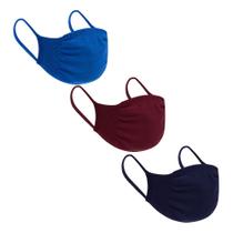 Kit com 3 Máscaras Infantil Trifil W06110/6110 Azul/Vinho/Marinho