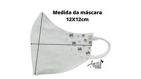 kit com 3 Máscaras Reutilizável bordada Strass