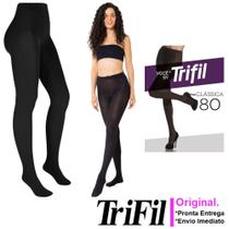 Kit Com 3 Meia Calça Feminina Trifil Adulto Clássica Fio 80 Opaca em Poliamida Durável e Resistente