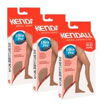 Kit Com 3 Meia Calça Kendall Ultra Pro Média Compressão Feminina Com Ponteira Original 18-21Mmhg
