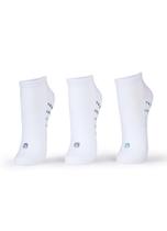 Kit com 3 Meias Cano Curto Unissex Lisa Branca Variante 1 34 a 39 Kit com 3 Meias Cano Curto Unissex Lisa Branca Variante 1 34 a 39