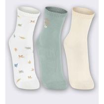 Kit com 3 Meias Femininas 4570-889 Lupo 34 a 39 Verde Claro
