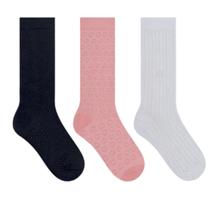 Kit com 3 Meias Infantil Feminina 3/4 Elastano Selene 2180 Kit com 3 Meias Infantil Feminina 3/4 Elastano Selene 2180