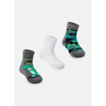 Kit com 3 Meias Infantil Menino Dino Puket 6963 Kit com 3 Meias Infantil Menino Dino Puket 6963