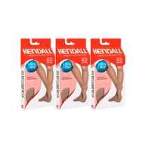 Kit com 3 Meias Kendall 3/4 Média Compressão (18-20 mmHg) - 1671 Mel - Kendall Meias