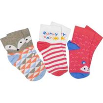 Kit com 3 Meias Meninas 3d Bichinhos Coloridas Duck Kids Kit com 3 Meias Meninas 3d Bichinhos Coloridas Duck Kids