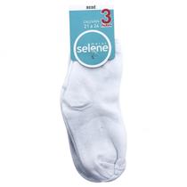 Kit Com 3 Meias Para Bebê Selene Macia E Confortável Lisa Em Algodão Elastano 1355 001 997 Branco