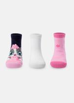 Kit com 3 Meias Soquetes Gatinha Puket 69631