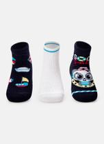 Kit com 3 Meias Soquetes Recém-Nascido Panda - Puket