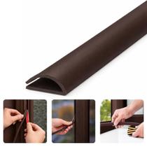 Kit Com 3 Metros Veda Fresta PVC Flexível Protetor Poeira Insetos Ruídos Adesivo Ultra Resistente