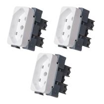 Kit com 3 mg b3 módulo tomada 2p+t 20a-250v branco (19417)