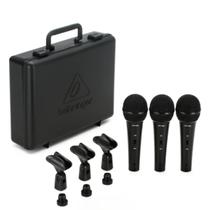 Kit com 3 Microfones Behringer XM1800S Dinâmicos Cardioides Kit com 3 Microfones Behringer XM1800S Dinâmicos Cardioides