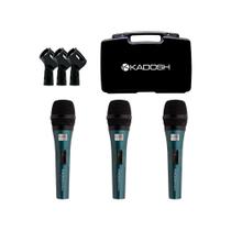 Kit Com 3 Microfones Kadosh K3.1 Com Cachimbos - Ac1825 Kit Com 3 Microfones Kadosh K3.1 Com Cachimbos - Ac1825