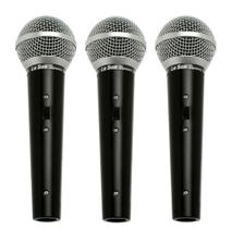 Kit Com 3 Microfones Leson LS50K3 Dinâmico Preto