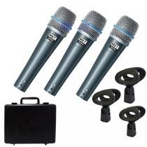 Kit com 3 microfones pro btm-57a Kit com 3 microfones pro btm-57a