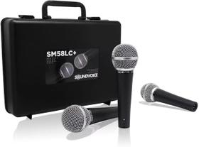 Kit Com 3 Microfones SM58LC+ Com Case - Soundvoice