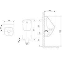 Kit com 3 Mictório Rimless com Entrada Superior Proton Square Roca Kit com 3 Mictório Rimless com Entrada Superior Proton Square Roca