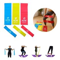 Kit com 3 Mini Band + 3 Faixas Elásticas Leve Médio e Forte Kit com 3 Mini Band + 3 Faixas Elásticas Leve Médio e Forte
