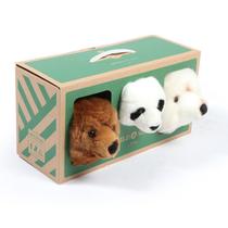 Kit com 3 Mini Cabeças de Pelúcia de Parede Bear Box Wild & Soft