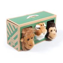 Kit com 3 Mini Cabeças de Pelúcia de Parede Jungle Box Wild & Soft