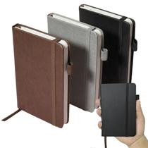 Kit com 3 mini cadernos de bolso em couro PU 9 x 15 cm, 600 páginas