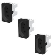 Kit Com 3 Módulos Tomada Preto Padrão 20A/250V - Fame