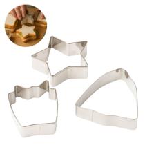 Kit com 3 moldes e cortadores de inox Kit com 3 moldes e cortadores de inox