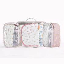 Kit Com 3 Necessaires Maternidade Linha Margaridas Rosa -Hug