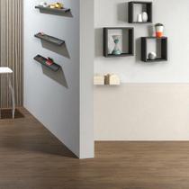 Kit com 3 Nichos Decorativos MDF 2 Prateleiras Retas 25x8cm Organização e Estilo, Sala Quarto