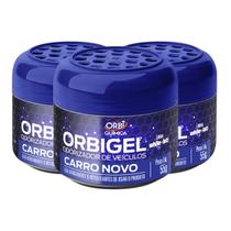 Kit com 3 Odorizadores Cheirinho Automotivo Em Gel Fragrância Carro Novo 55g Orbi Química