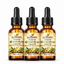 Kit com 3 Óleos de Rícino 100% Puros 30 ml cada (90 ml no total)