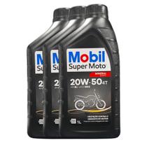 Kit Com 3 Óleos Mobil Super Moto 4t 20w50 Kit Com 3 Óleos Mobil Super Moto 4t 20w50