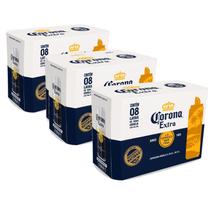 Kit Com 3 Packs Com 8 Latas Cerveja Corona Extra Sleek 350Ml