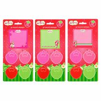 Kit com 3 Pacotes de Blocos Adesivos Moranguinho com 5 Blocos de 25 Folhas Cada Kit com 3 Pacotes de Blocos Adesivos Moranguinho com 5 Blocos de 25 Folhas Cada