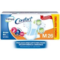 Kit com 3 Pacotes Tena Confort Mega - M c/ 26 Und